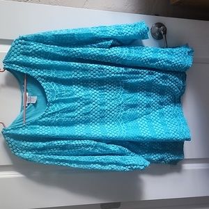 rebecca malone teal 3x 3/4 sleeve top